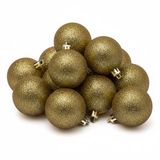 Cosy&Trendy Kerstballen Ø 8 cm - Goud glitter - Set-6