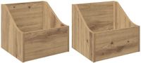 vidaXL Boîte pour disques vinyles 2 pièces Chêne artisanal 37 x 33 x 32 cm