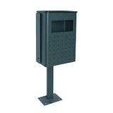 OFITURIA Papel para Exterior con Cenicero Metálica Capacidad 30 liter Color Oxidón Perforada Anclaje al Suelo Mecanismo Afscheiding AbSafemoon