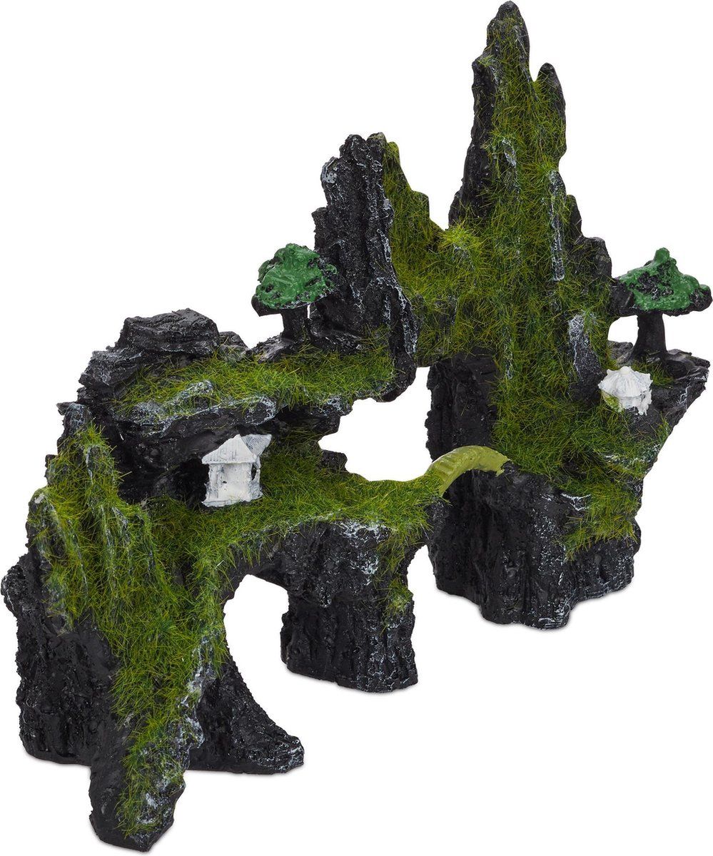 Relaxdays Aquarium Decoratie Rots - Terrarium - Schuilplek - Aquarium Versiering - Rotsen