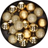Cosy&Trendy Kerstballen - 20 stuks - 3cm - Goudkleurig - Kunststof