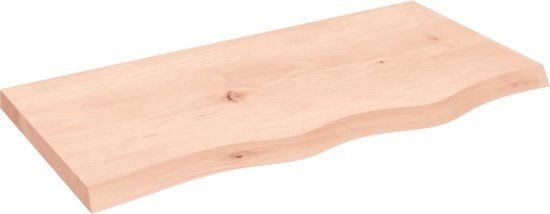 vidaXL Wandschap - 80x40x(2-4) cm - onbehandeld - massief - eikenhout