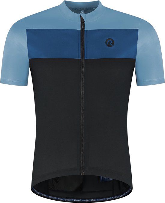 Rogelli Core Block Fietsshirt Heren - Korte Mouwen - Zwart/ Blauw - L
