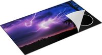 Chefcare Inductie Beschermer Blikseminslagen in een Paarse Hemel - Onweer - 95x55 cm - Inductie Mat