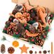 Unyqoos® Complete set voor kerstdecoratie met natuurlijke materialen en kunsttakken