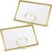 Partydeco Sp. Z O. O. Naamkaartjes/plaatskaarten met houders - Hartje - Bruiloft - 50x sets - goud