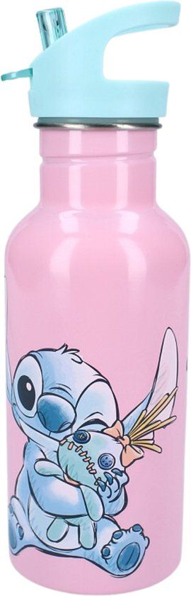 Vadobag Lilo & Stitch Drinkfles en Schoolbeker - Roze - Stainless Steel - 500 ml