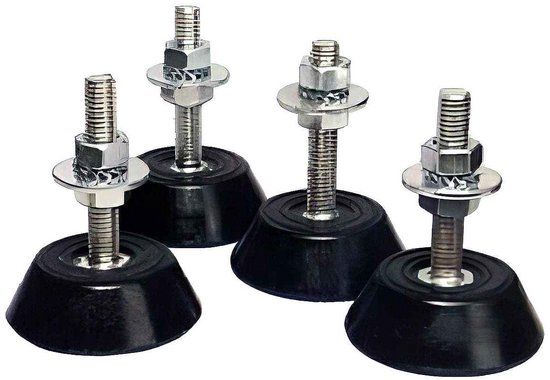 Ambicool Trillingsdempende nivelleer- / stelvoeten M8 voor airco of warmtepomp, set van 4 stuks