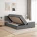 vidaXL Opbergbed met hoofdeinde 2-persoons Donkergrijs Kunstleer