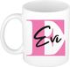 Bellatio Decorations Naam mok Evi - roze - wit - keramiek - 300 ml - cadeau beker