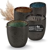 Moritz & Moritz SOLID Koffiekopjes Set - 4-delig Espressokopjes - 70 ml Koffiebeker - Steengoed - Multicolor