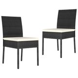 VidaXL Tuinstoelen 2 stuks Polyrattan Zwart/Crème