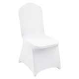 VEVOR Pak van 12, Wit, Stoelhoezen Gemaakt van Elastisch Spandex, Universeel Passende Stoelhoezen, Afneembare en Wasbare Hoezen, voor Bruiloften, Feestdagen, Banketten, Feesten, Feesten, Dineren