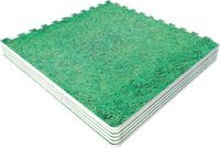 Gorilla Sports Vloermatten - Beschermingsmatten - 6 matten + 12 eindstukken - Puzzel mat - Gras look - Groen