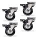 SOTECH 4 stuks Zwenkwiel Swift, zwart, diameter: 50 mm, met vastzetter, belastbaar tot 35 kg