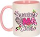 Bellatio Decorations Cadeau koffie/thee mok oma - roze oor - liefste oma ooit - 300 ml