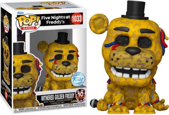 Funko Pop! Five Nights At Freddy's - Withered Golden Freddy (10th Anniversary) Vinyl Figure - Multicolor