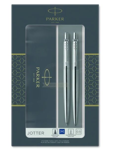Parker Jotter Duo Gift Set - Ballpoint Pen & Mechanical Pencil - Silver