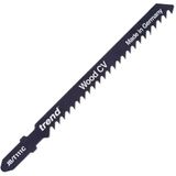 Trend Professionele Decoupeerzaagbladen, Set Van 5, 100Mm X 3Mm, Cv Opwaartse Snede, Perfect Voor Zachte Materialen, Universele T-Schacht, Jb/T111C