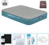 Bestway Luchtbed Alwayszair - 2-Persoons - 152 x 203 x 36 cm - Grijs/Blauw - Inclusief Pomp, Hoeslaken, Kussens en Reparatieset