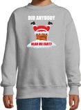 Bellatio Decorations Bol Fun Kerst sweater / Kerst trui Did anybody hear my fart grijs voor kinderen - Kerstkleding / Christmas outfit 122/128