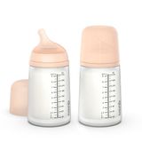 Suavinex Zero Zero Anti-koliek babyfles 270 ml, met siliconen speen met gemiddelde uitstroom (M), +3 maanden, voor moedermelk, poeder en vloeistoffen, compatibel met borstvoeding, wit, 2 stuks