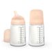 Suavinex Zero Zero Anti-koliek babyfles 270 ml, met siliconen speen met gemiddelde uitstroom (M), +3 maanden, voor moedermelk, poeder en vloeistoffen, compatibel met borstvoeding, wit, 2 stuks