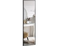 HOMCOM Spiegel op ware grootte - Aluminiumlegering - 120x35cm - Zwart