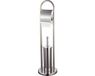 Merkloos Toiletgarnituur - toiletborstel met toiletrolhouder - 78 cm - RVS