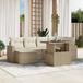 Maison Exclusive - Ensemble de meubles de jardin 7 pièces avec canapé et coussins, beige, en polyrotin