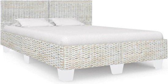 vidaXL Bedframe Rattan Grijs 140x200 cm