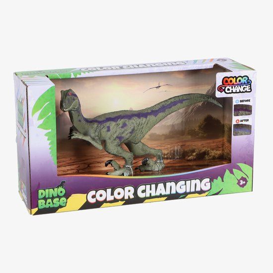 DinoBase Velociraptor Color Change Dino - Bruin