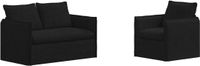 vidaXL Canapé - 2 places - Noir - Tissu