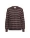 KAFFE CURVE KAFFE Vrouwentrui Signa Lange Mouw Katoen Fudge Mengeling/Beige Streep L