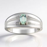 Cavill - Verstelbare Zilveren Ring - 925 Sterling Zilver Gerhodineerd - Ovale Amblygoniet 0,179 ct - Elegante Braziliaanse Edelsteen Ring