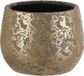 Mica Decorations Set van 4x keramiek aardewerk bloempot - 13 x 16.5 cm - flakes goud