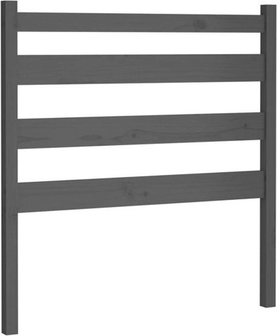 vidaXL Hoofdbord - 96x4x100 cm - Massief Grenenhout - Grijs