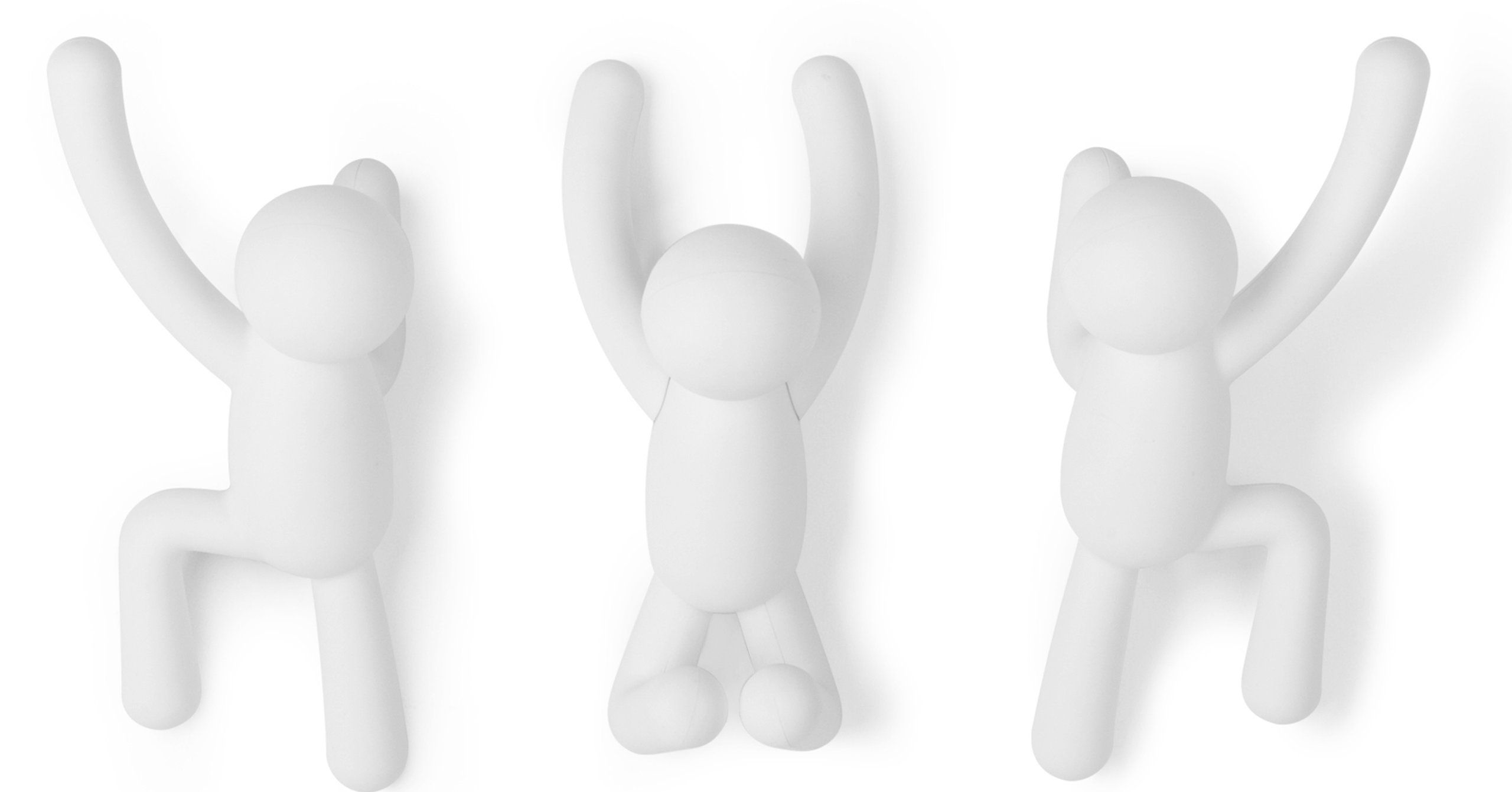 Umbra Buddy Handdoekhaak - Wit - Kunststof - Set van 3