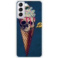 Samsung Bedrukt siliconen hoesje compatibel met Galaxy S21 Ice cream skull blue