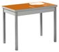Table à manger extensible en métal et verre orange, 90 x 50 cm, 4 personnes