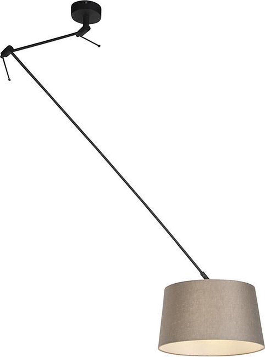 QAZQA Blitz Hanglamp - Taupe - Linnen - E27