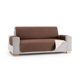 Maxi-hoes, MAXIFUNDAS Maxi-hoes, gewatteerde bankovertrek voor 3-zits, extra zacht, bruin/beige, bankovertrek met elastische bevestigingsstrepen, model Maui