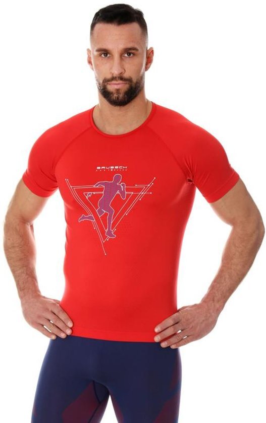 Brubeck Heren Running Air Pro Hardloopshirt - verkoelend door NilitÂ® Breeze - Rood - M