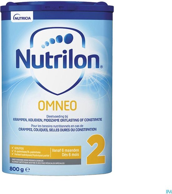 Nutrilon Omneo 2 Krampen, kolieken, moeizame ontlasting en constipatie Baby 6-12 maanden Flesvoeding 800g