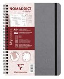 Clairefontaine 782365C Nomaddict (ex Age Bag) Notitieboek Grijs - A5+ 16x21cm - 120 Uitscheurbare Pagina's Gelijnd