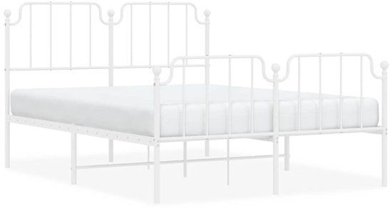 vidaXL Bedframe Metaal Wit 150x200 cm