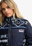 Superdry Fleece Onion Quilt Hybrid Jas Dames Azteeks Blauw