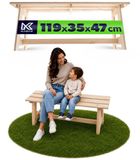 KADAX Houten tuinbank, 2-zits, zonder armleuningen en rugleuning, zitbank, parkeerbank, buitenbank voor balkon, tuin, terras (natuurlijk eiken)