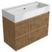 Saniclass Ensemble de meubles de salle de bain - 100x45x72cm - lavabo en céramique Legend blanc - chêne mat naturel