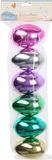 Koopman International Oeufs de Pâques colorés avec pendentif - 6 pièces - métallique - 8 cm - décoration de Pâques